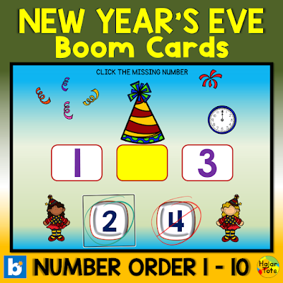 Math Number Order to 10 New Year Eve