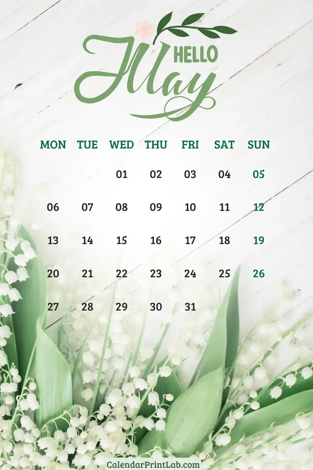 May 2024 Calendar Flower Wallpaper