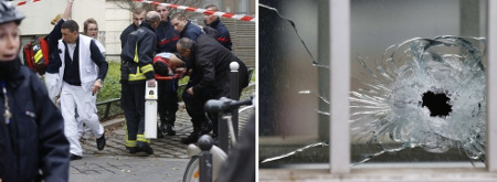 Una scena durante uno degli attentati di Parigi
