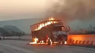 burning truck