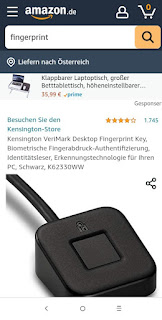 Kensington VeriMark Desktop Fingerprint Key, K62330WW