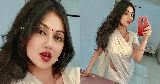 Reema Worah white saree hot tv actress