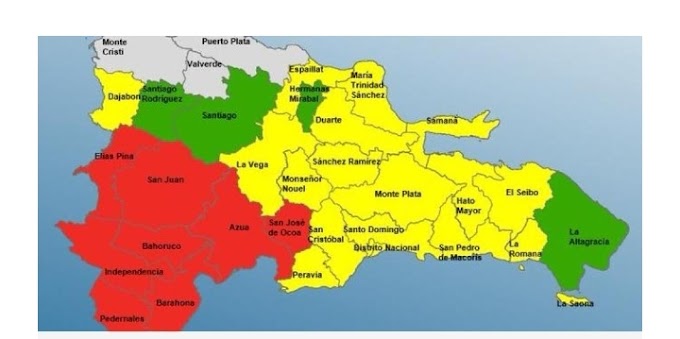 COE Incrementan a 29 las provincias bajo alertaEn total son 8 las provincias en alerta roja, 17 en amarilla y 4 en verde.