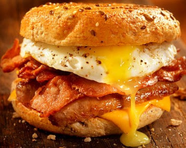 the breakfast sandwich is a fast-food staple.