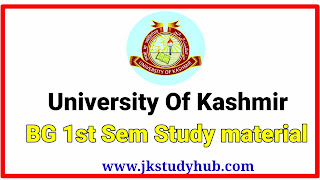BG/UG 1st Semester Notes/Study Materials of Kashmir University Download Here