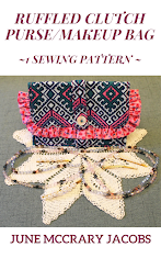 MY 'RUFFLED CLUTCH PURSE/MAKEUP BAG' SEWING PATTERN BOOK IS NOW AVAILABLE ON AMAZON!