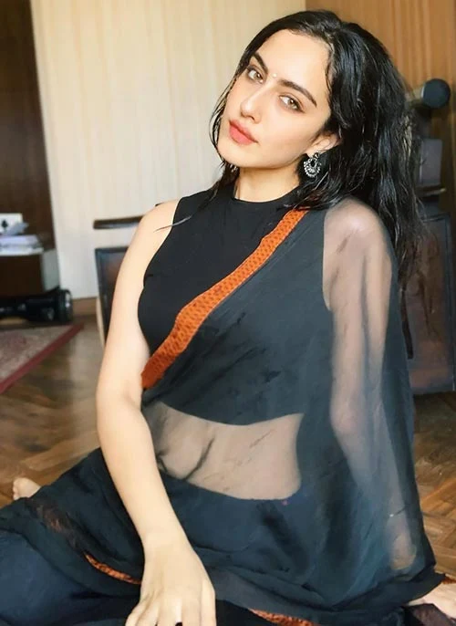 Samreen Kaur hot actress sheer saree