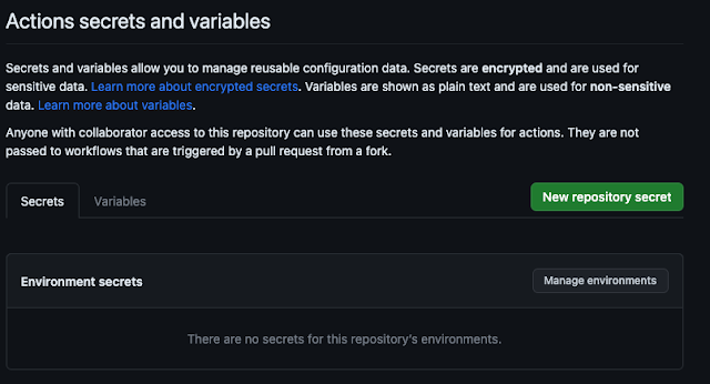 Actions Secrets and Variables from the Flutter DragPDF project on GitHub.