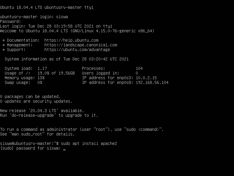 Ubuntu Server salah satu contoh OS berbasis CLI