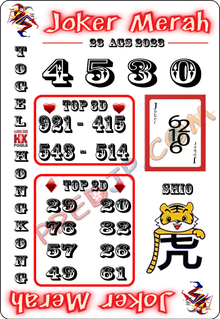 Prediksi Joker Merah Hongkong Rabu 23 Agustus 2023