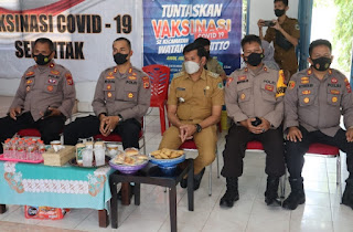 Kapolres Pinrang Pantau Pelaksanaan Vaksinasi Serentak Di Watang Sawitto