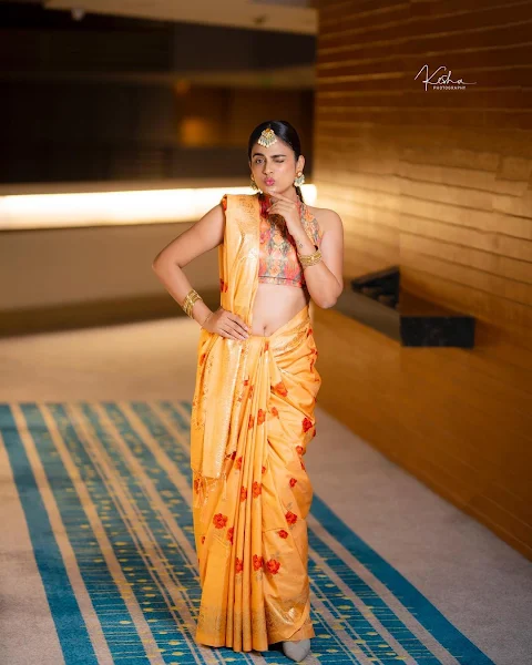 Actress Nandita swetha stunning saree pics HD