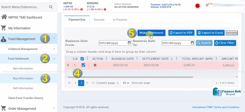 How to transfer fund after buying shares 1