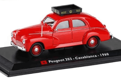 taxi collection panini mexico, peugeot 203 1:43 casablanca