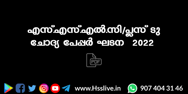 SSLC/Higher Secondary(Plus Two) Exam 2022-Question pattern by SCERT