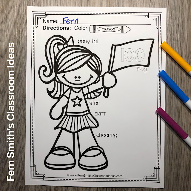 Click Here to Grab These 100th Day Coloring Book Pages with Differentiated Seasonal Vocabulary for YOUR Classroom TODAY!