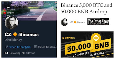 Hacked account pitching a Binance scam.