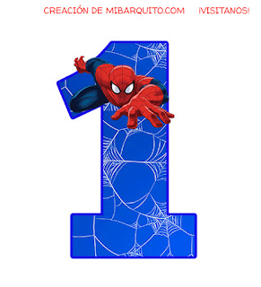 Abecedario de Spiderman u Hombre Araña con Números.