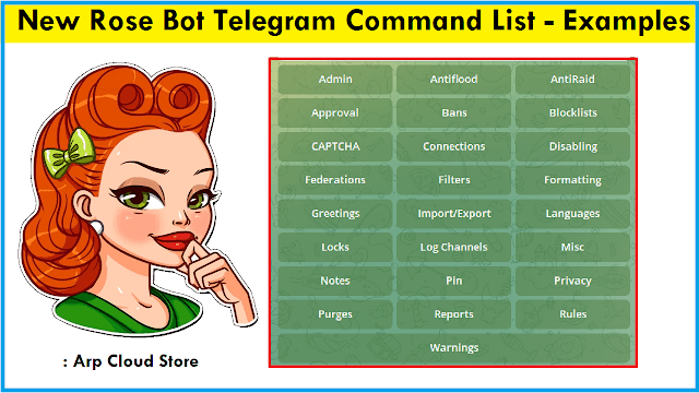 rose bot telegram command list new updated