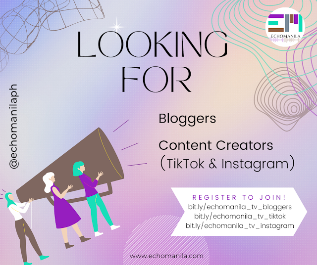Echo Manila is looking for bloggers, content creators, and nano-influencers