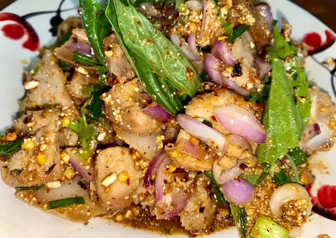 Pork Namtok Grilled with Air Fryer