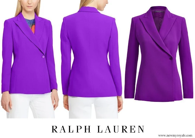 Crown Princess Stephanie wore Ralph Lauren Purple Belinda Side button Blazer