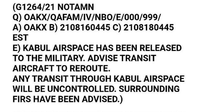 What happened when two flights to New Delhi entered Afghanistan's airspace?