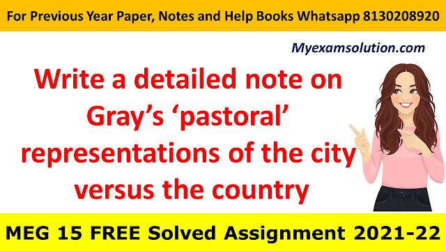 Write a detailed note on Gray’s ‘pastoral’ representations of the city versus the country