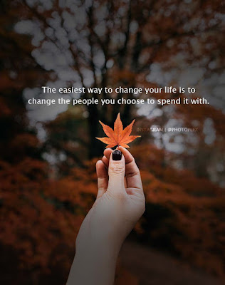 True life quotes - The easiest way to change your life is to change the people you choose to spend it with.