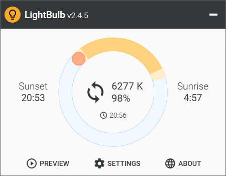 برنامج LightBulb لـ حماية العين من شاشة الكمبيوتر