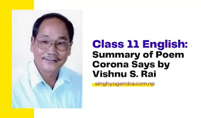 Class 11 English: Summary of Poem Corona Says by Vishnu S. Rai