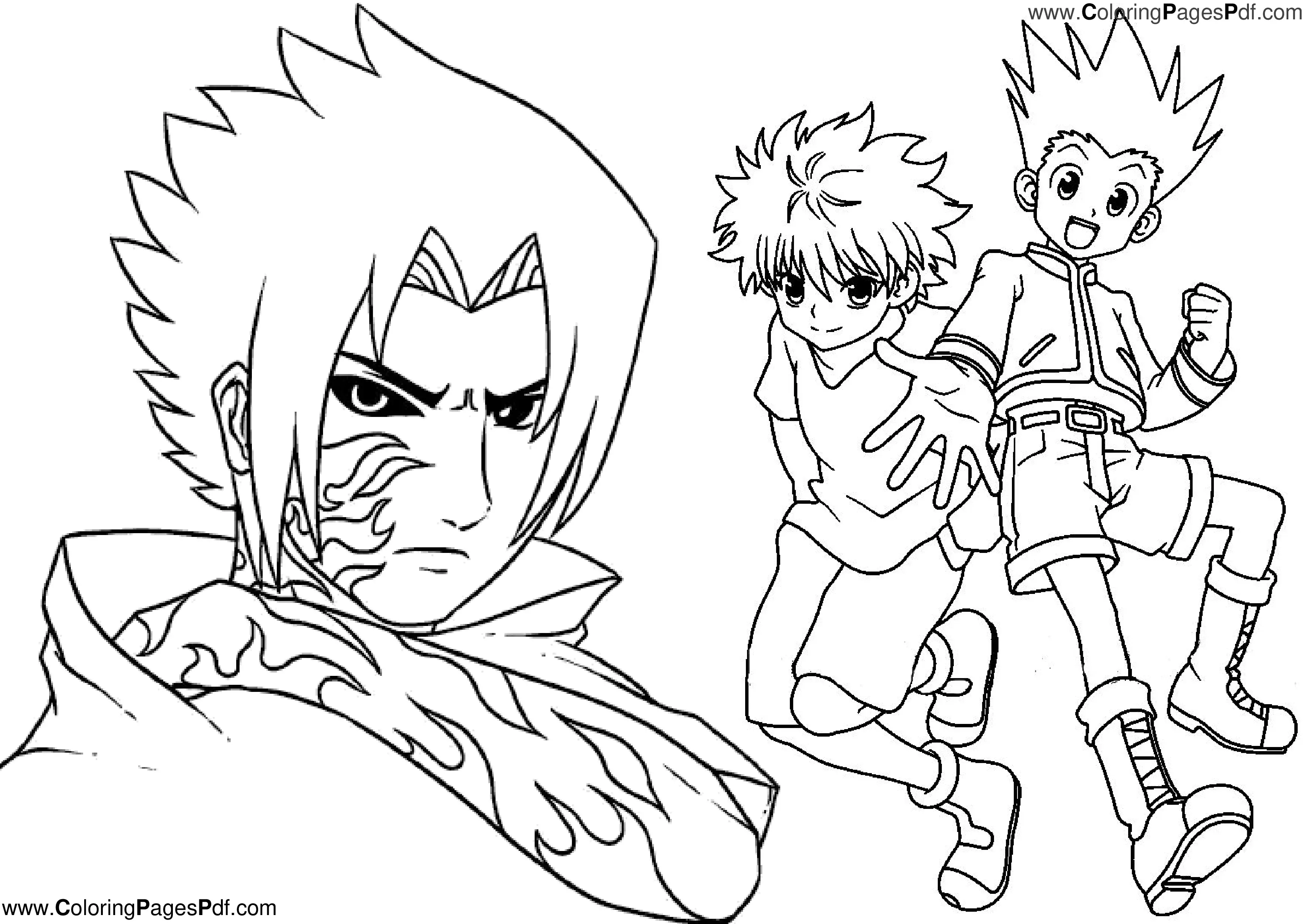 Anime coloring pages easy