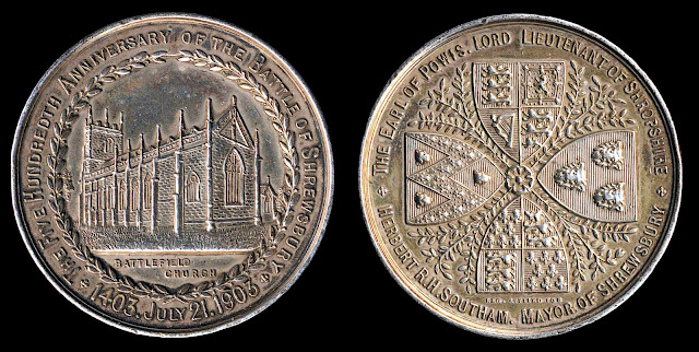 Battle of Shrewsbury memorial coin - made in 1903