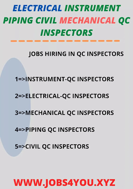 Electrical Instrument  Piping Civil  Mechanical QC Inspectors