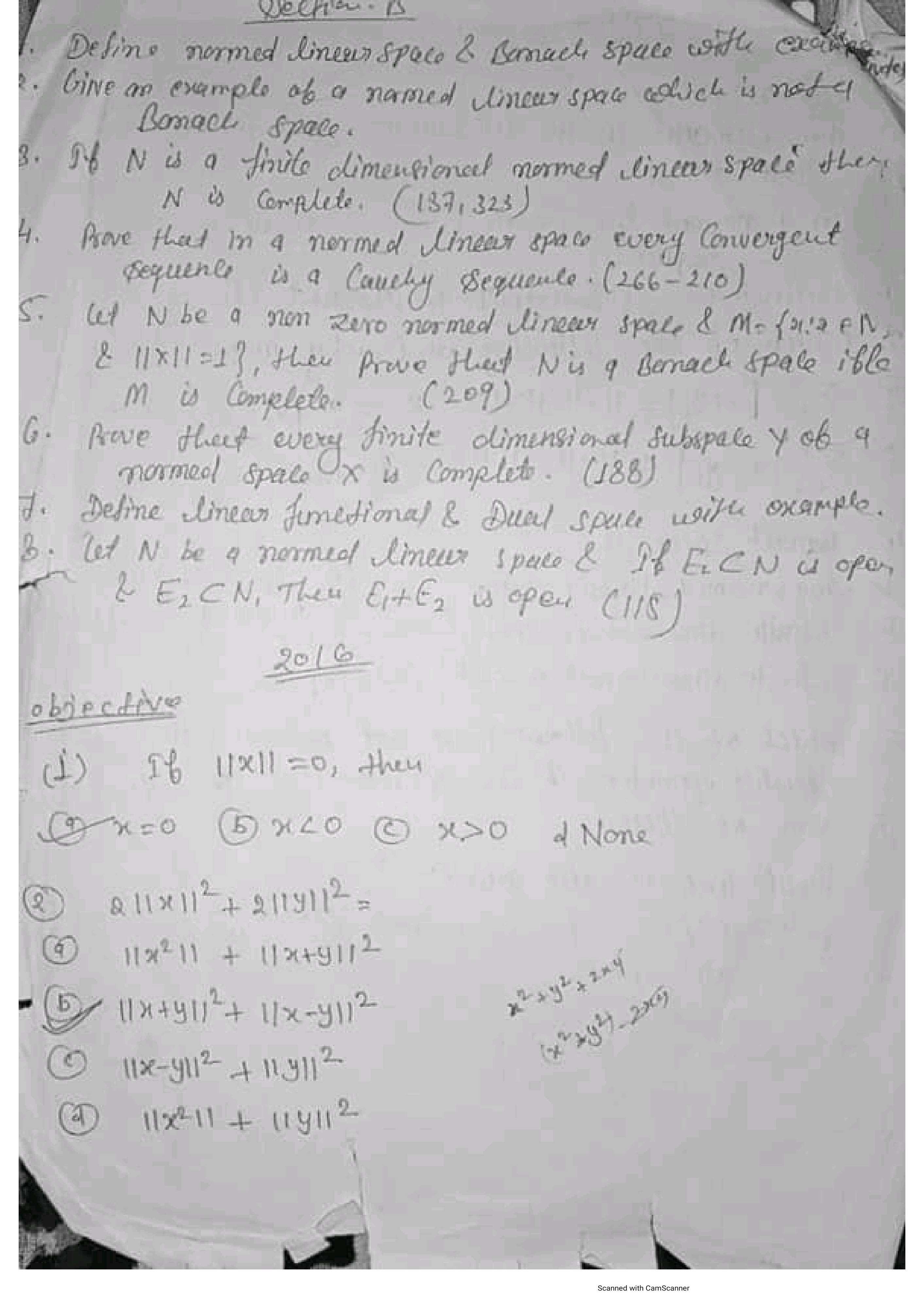 Mathematics M.Sc - IIIrd Sem Previous Question Papers Subject - Functional Anaysis