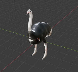 Ostrich animal free 3d models blender obj fbx low poly