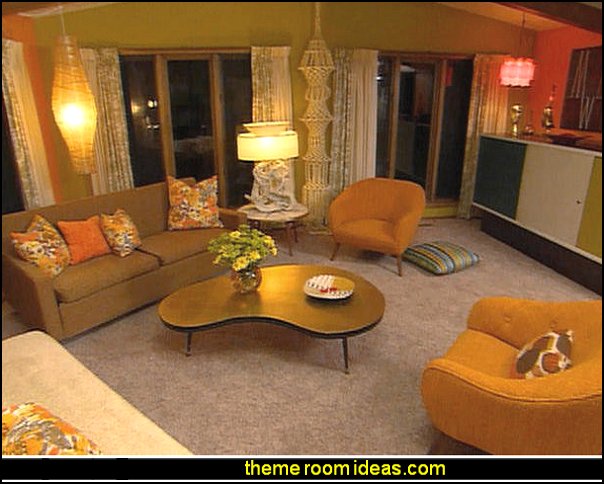 mid century modern decorating retro seventies decorating style groovy 70s living room
