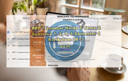 Download RPP 1 Lembar Kelas 6 Semester 1 Tema 2 Subtema 1, 2, 3, 4. Content writer Romansyah, published Media Genggam.