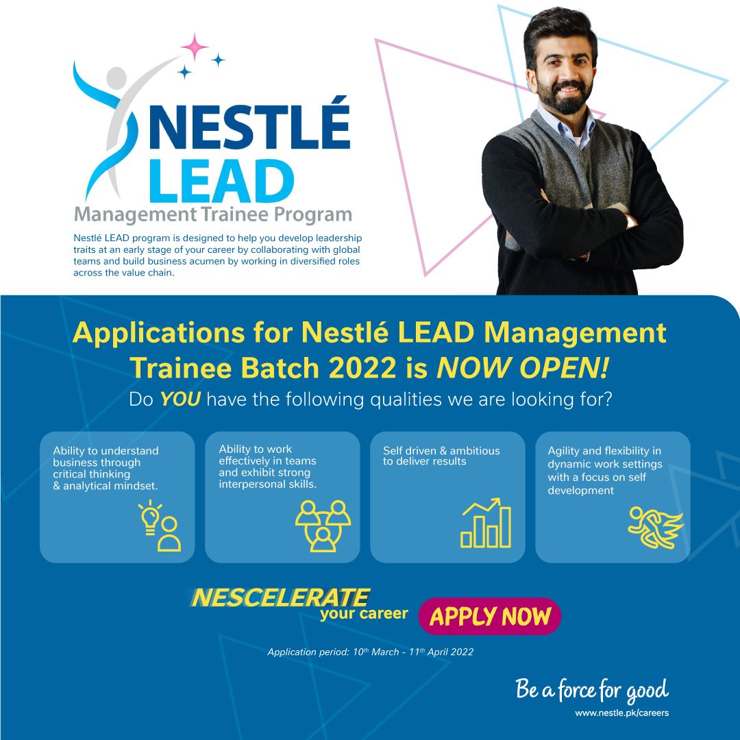 Nestlé Pakistan LEAD Management Trainee Program 2022