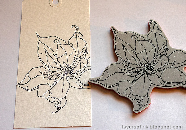 Layers of ink - Poinsettia Tag Tutorial by Anna-Karin Evaldsson.