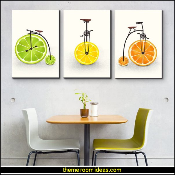 citrus wall art citrus wall prints Citrus as Wheels Triptych Series citrus fruits wall art kitchen wall art