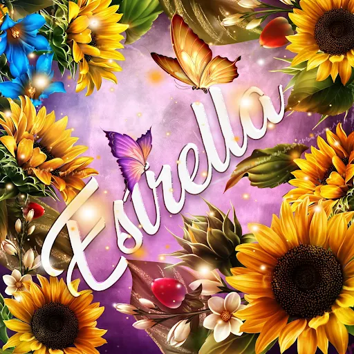 imágen con el nombre zulma con fondo de girasoles y mariposas para descargar gratis