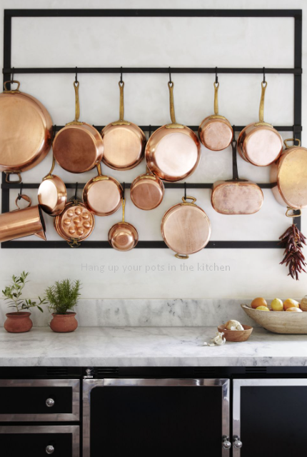 Hang up your pots in the kitchen