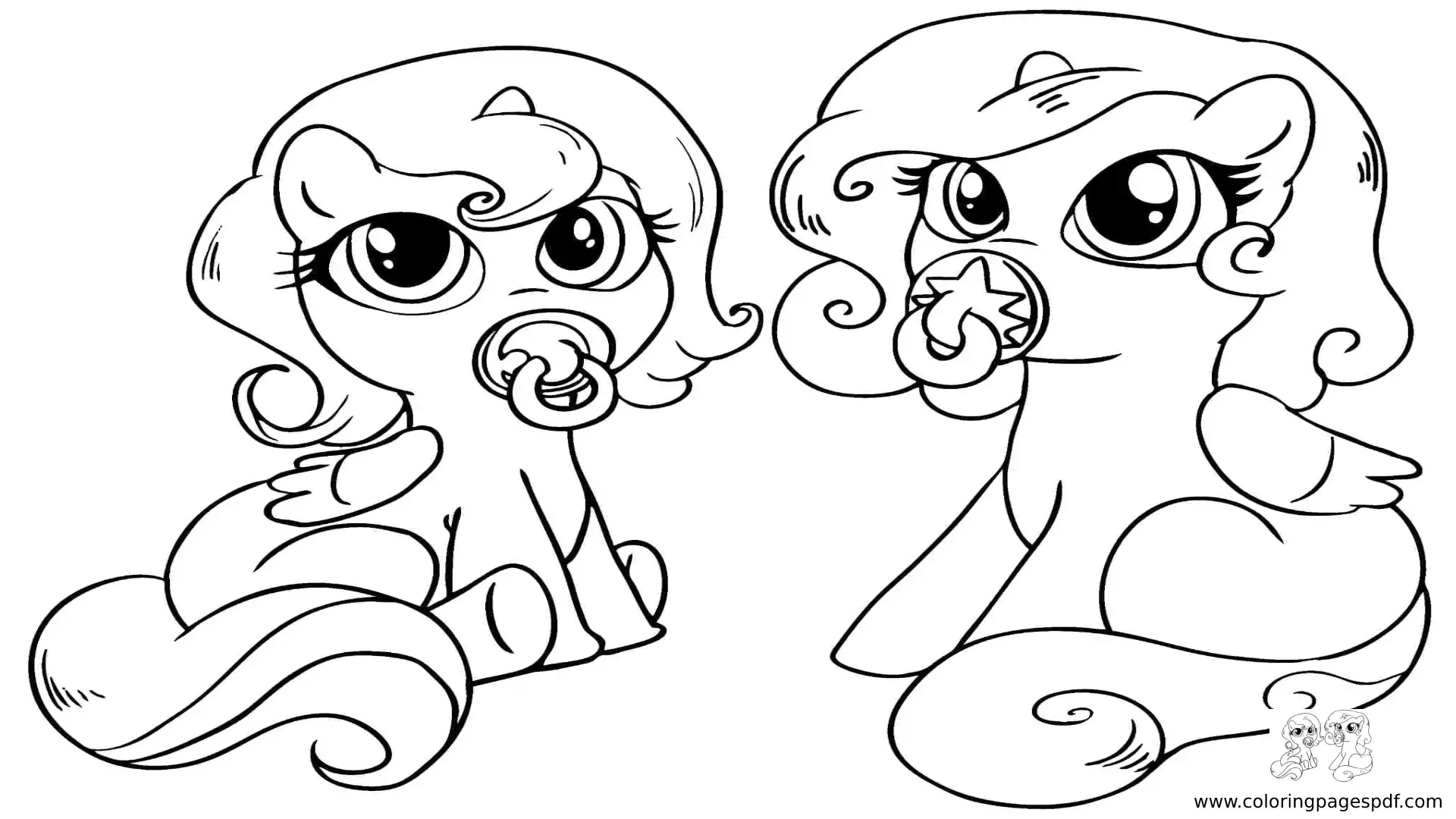 Coloring Pages Of Two Baby Ponies