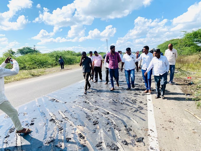 मावडी येथे बांधकाम विभागाने अपघात ग्रस्त ठिकाणी तातडीने केली दुरुस्तीस सुरुवात