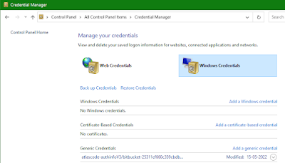 Windows Credentials manager to update the credential of logged in accounts