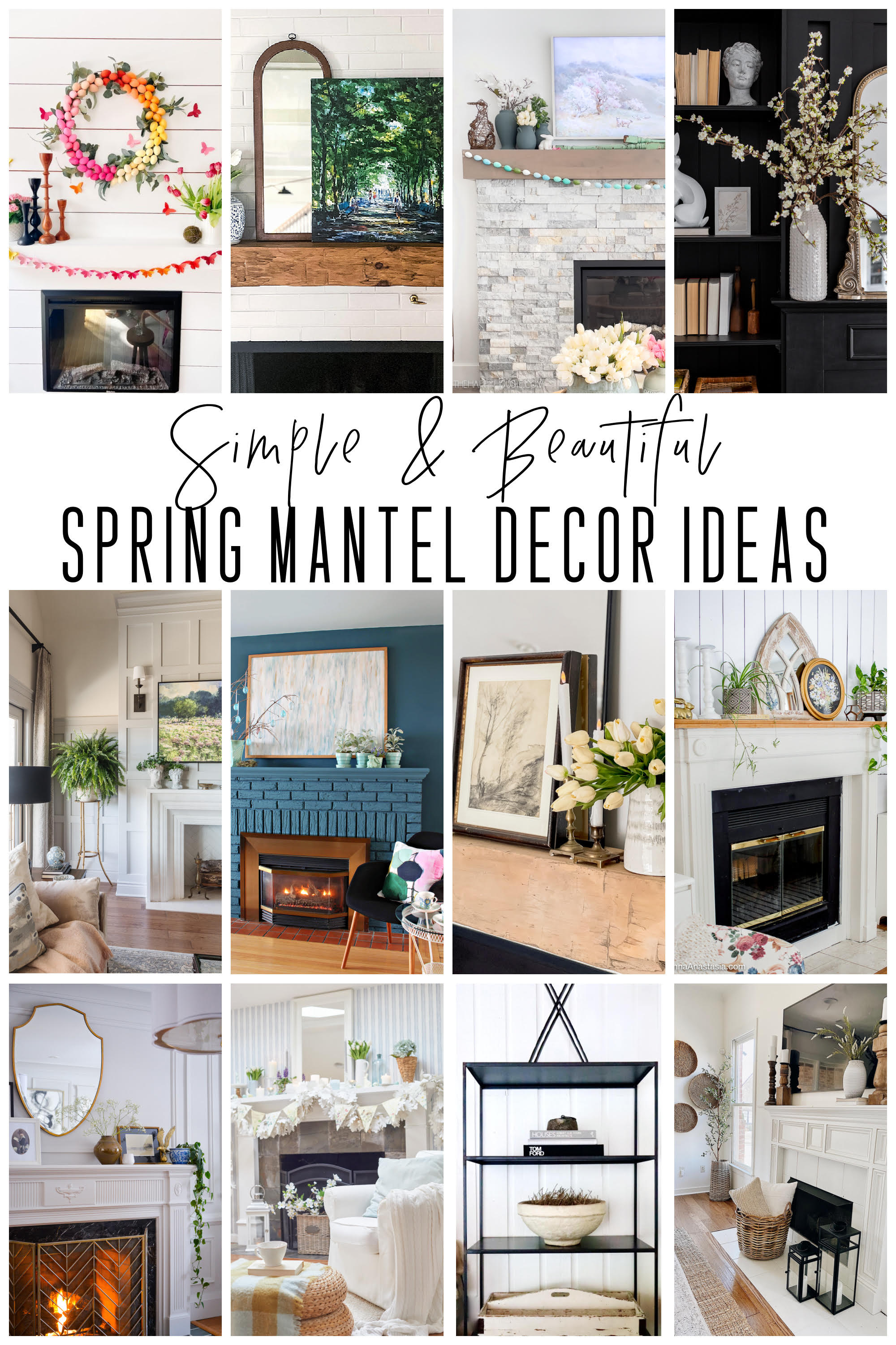spring mantel decorating ideas, spring mantel decor, spring mantle decor