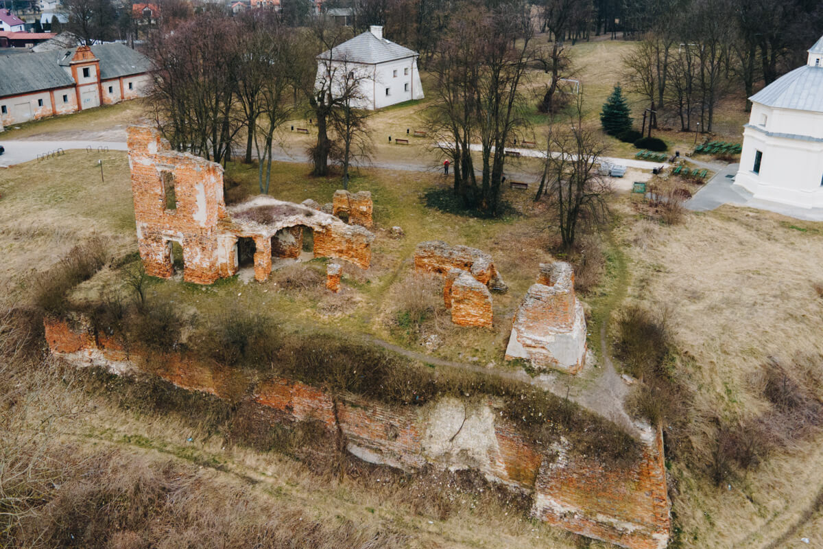 Zamek w Zawieprzycach - widok z lotu ptaka