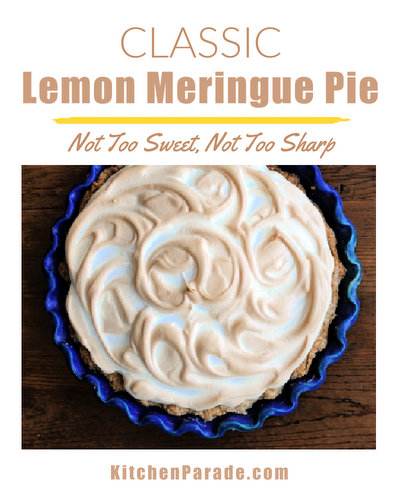 Lemon Meringue Pie ♥ KitchenParade.com, a long-time favorite in the South and Midwest. Not too sweet, not too sharp, a classic.