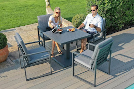 Maze Rattan Amalfi 4 Seat Square Garden Dining Set